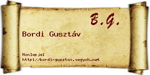Bordi Gusztáv névjegykártya